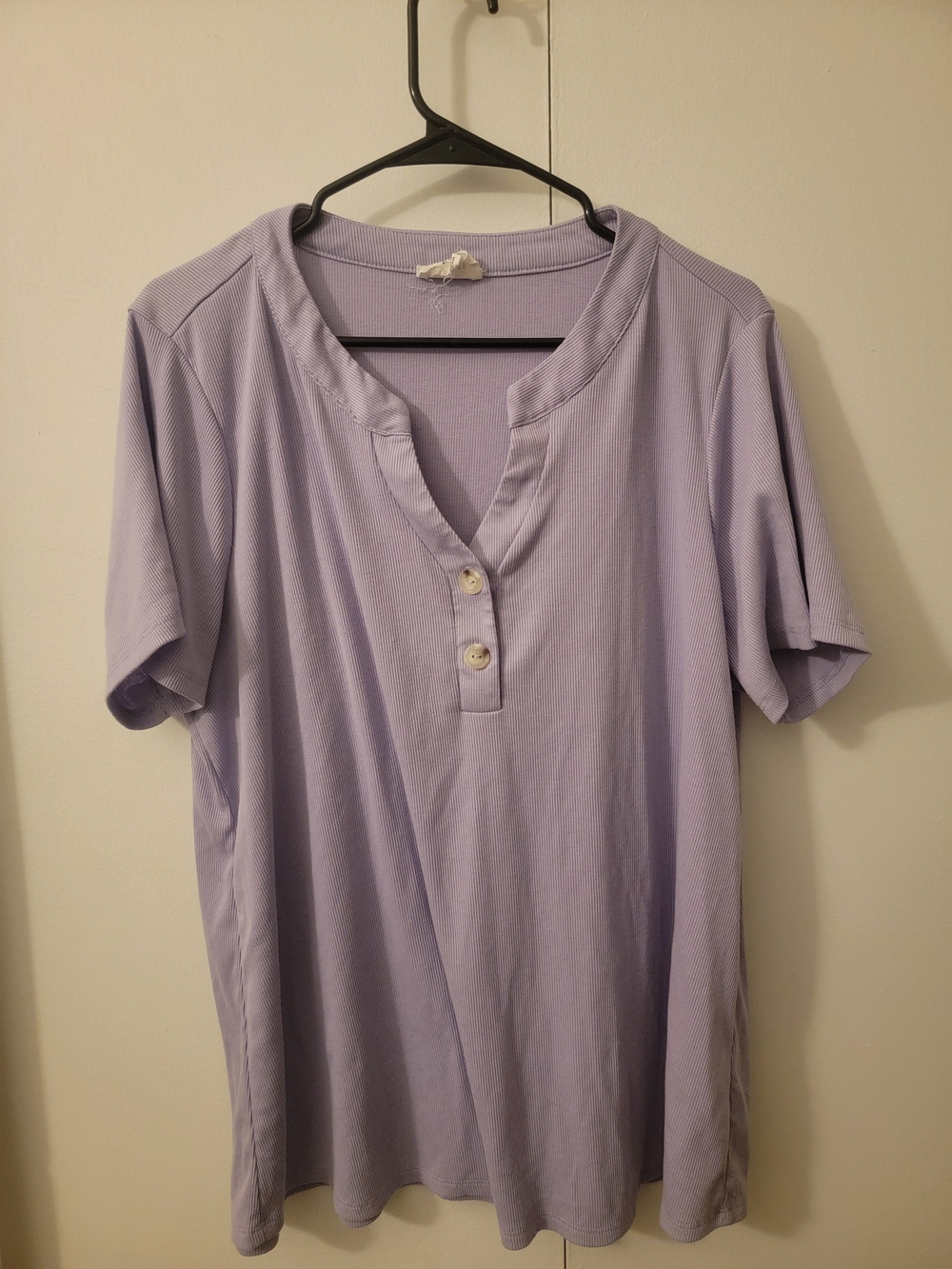 ANDRÉE BY UNIT Lilac Ribbed Henley Top